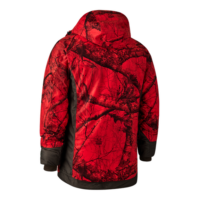 deerhunter-herren-winterjacke-ram-arctic. Die Deerhunter Herren Winterjacke Ram Arctic in der Signalfarbe Realere-Edge Tarnmuster verfügt über 1 Kapuze, viele Taschen, verstellbare Ärmelenden und hohen Kragen. Bild auf weißem Hintergrund.