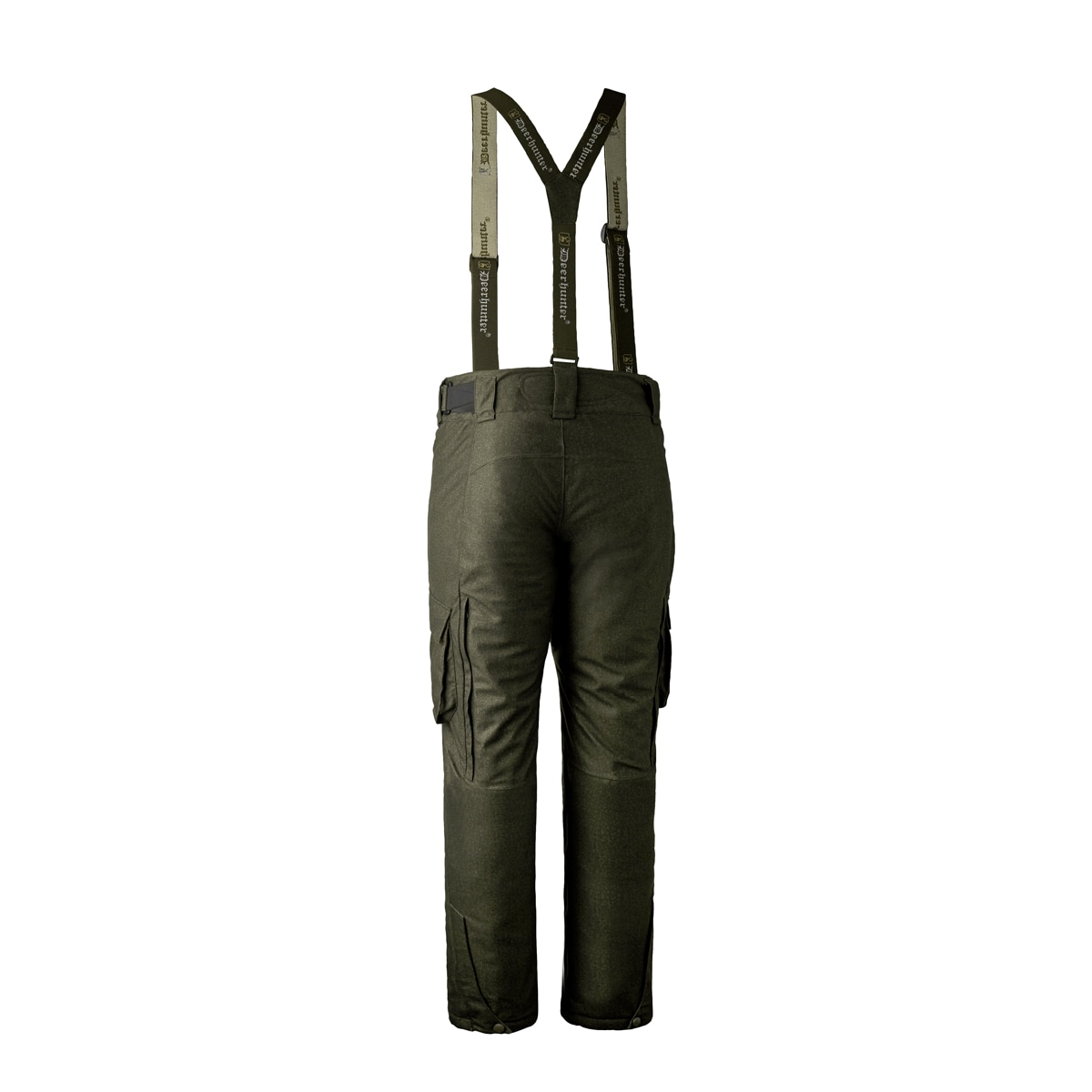 deerhunter-herren-winterjagdhose-ram Die Deerhunter Ram Winterjagdhose in Grün mit Hosenträgern, Taschen. Belüftungsreißverschlüssen, verstellbaren Beinabschlüssen und Taillenbund Bild auf weißem Hintergrund.
