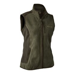 Deerhunter Damen Fleeceweste Lady Pam Bonded in der Farbe graphite green melange. Bild ist auf weißem Hintergrund.