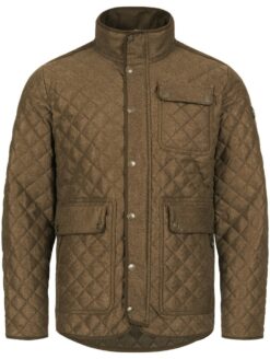 Die Blaser Herren Jacke Vintage Miles in der Farbe Braun besteht aus Stepp mit Rautenmuster mit edlen Micro Suede Details. 5 Taschen bieten Stauraum. Knopfleiste mit verstecktem Reißverschluss. Bild auf weißem Hintergrund.