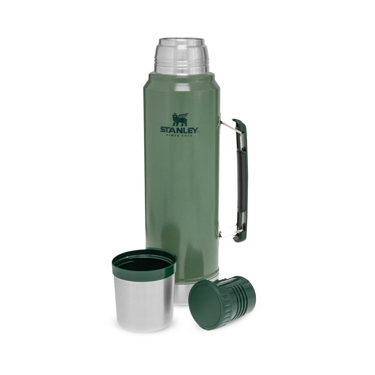 stanley-classic-vacuum-flasche-1,0l Stanley Classic Vacuum Flasche 1,0 L in grün, orange oder schwarz hat ein Fassungsvolumen von ca. 1L die Thermoskanne hält bis zu 24 Stunden warm oder kalt.