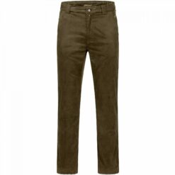 Die Blaser Herren Suede Hose Marlon in brauner Wildlederoptik mit Wattierung und Taschen. Bild auf weißem Hintergrund.