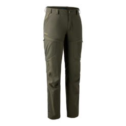 Die Deerhunter Herrenhose Strike Extreme in Grün mit vielen Taschen, vorgeformten Knien und verstellbaren Knöcheln. Bild auf weißem Hintergrund.