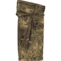haerkila-gesichtsmaske-deer-stalker-camo (2) Eine Härkila Gesichtsmaske Deer Stalker Camo im grünen Tarnungs-Camo-Druck auf weißem Hintergrund.