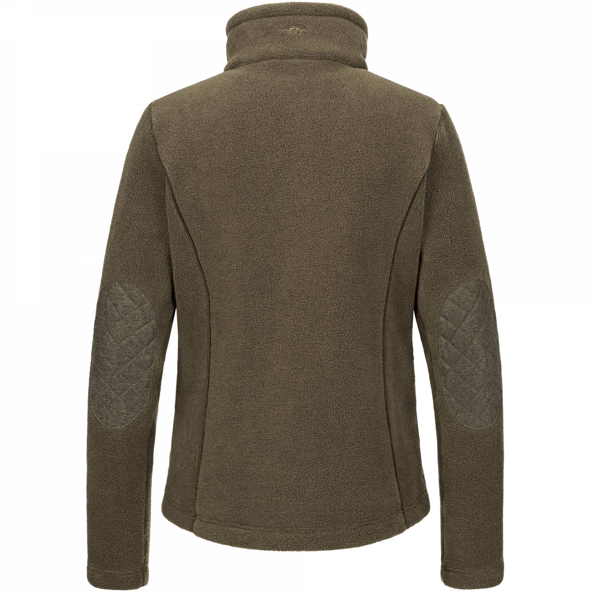 Die Blaser Damen Fleecejacke Josefa in der Farbe Braun besteht aus geräuscharmen Bipolar Fleece Material. Sie ist atmungsaktiv und wärmeisolierend. Bild auf weißem Hintergrund.