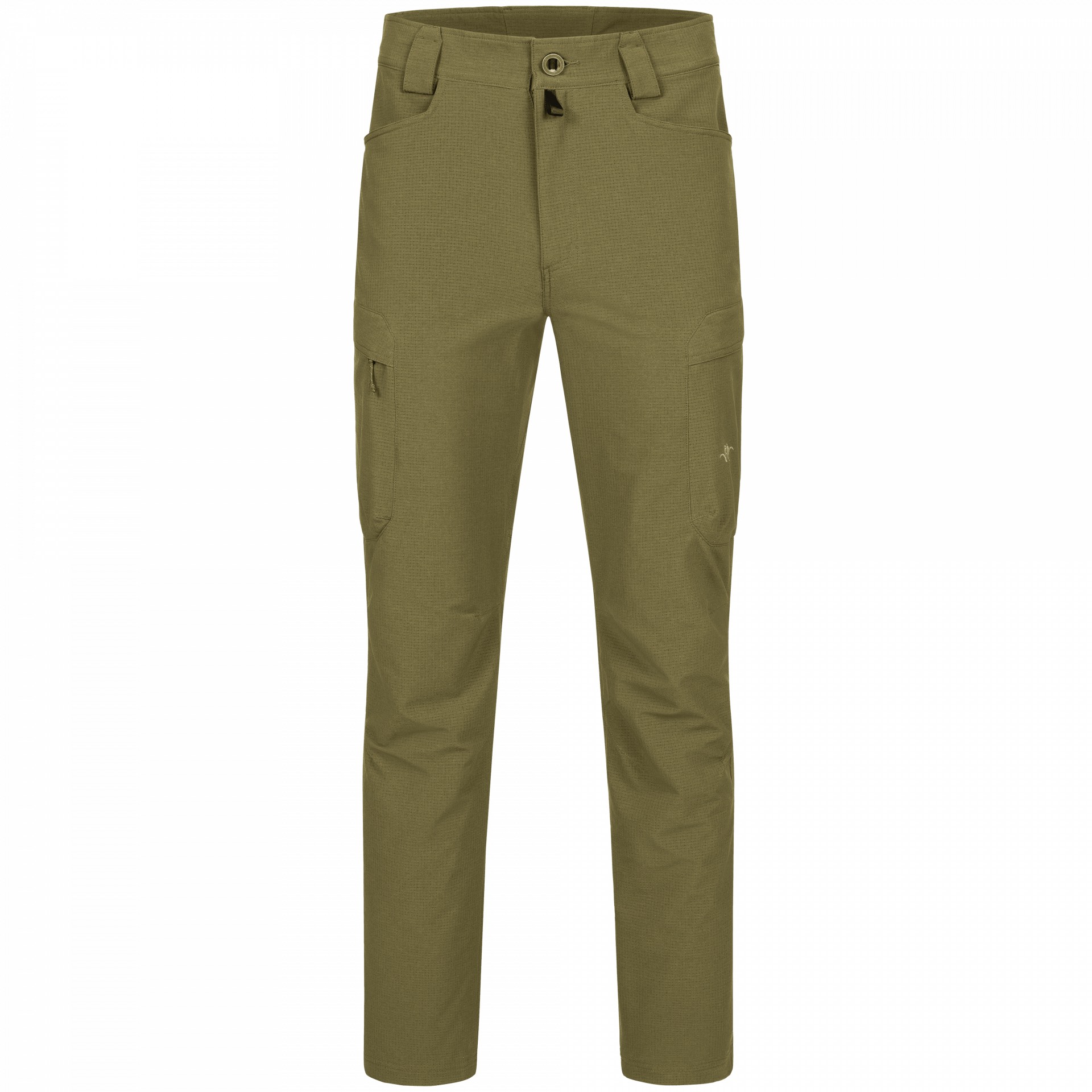 Die Blaser Herren Jagdhose AirFlow in der Farbe dunkel oliv besteht aus leichtem und hoch atmungsaktivem Stoff. Vorgeformte Kniebereiche und viele Taschen.
