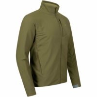 blaser-herren-stretch-jagdjacke-alpha ie Blaser Herren Stretch Jagdjacke Alpha in dunkeloliv aus geräuscharmen und sehr leichtem POLARTEC Stretch Material. Atmungsaktiv, wasser- und winddicht mit vielseitigen Taschen. Bild auf weißem Hintergrund.