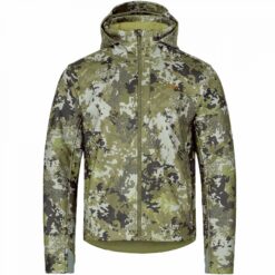 Die Blaser Softshelljacke Tranqilitiy in der Farbe HunTec mit Kapuze und Reißverschluss. Bild auf weißem Hintergrund.