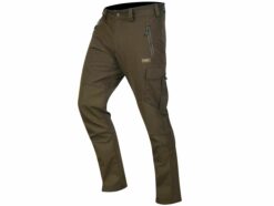 Die Hart Herren Jagdhose Moritz-T in Grün mit Stretch und Nylon Verstärkung bietet praktische Gürtelschlaufen und Taschen. Bild auf weißem Hintergrund.