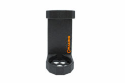 Der Masimo Schalldämpfer magnetisch in schwarz mit Logo in orange. Bild auf weißem Hintergrund.